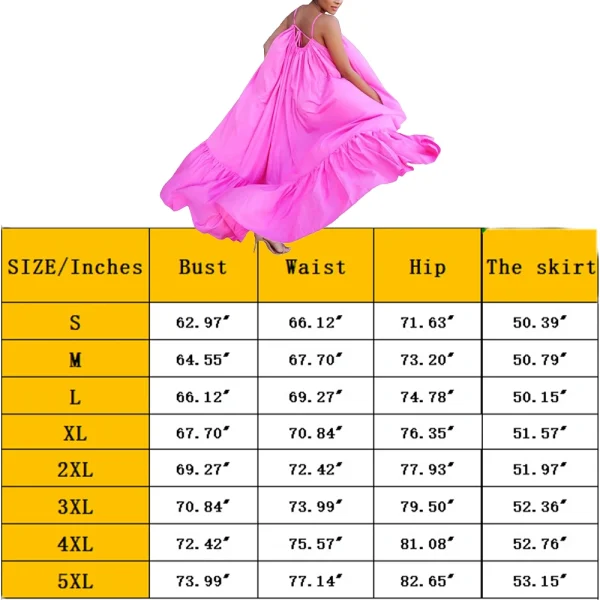 Women's Casual Dresses Plus Size Flowy Swing Maxi Summer Vacation Beach Dress with Pockets - Image 6