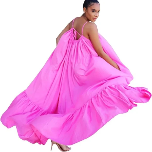 Women's Casual Dresses Plus Size Flowy Swing Maxi Summer Vacation Beach Dress with Pockets - Image 5