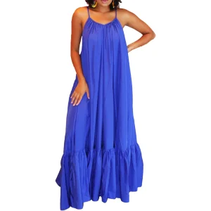 Women's Casual Dresses Plus Size Flowy Swing Maxi Summer Vacation Beach Dress with Pockets