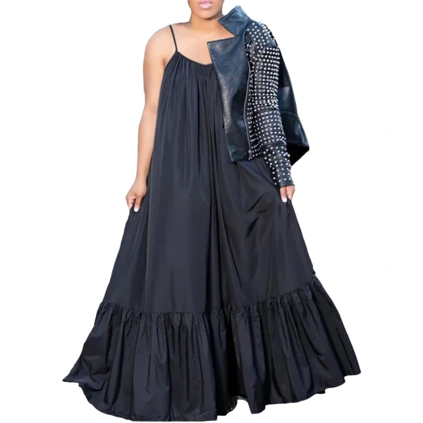 Women's Casual Dresses Plus Size Flowy Swing Maxi Summer Vacation Beach Dress with Pockets - Image 3